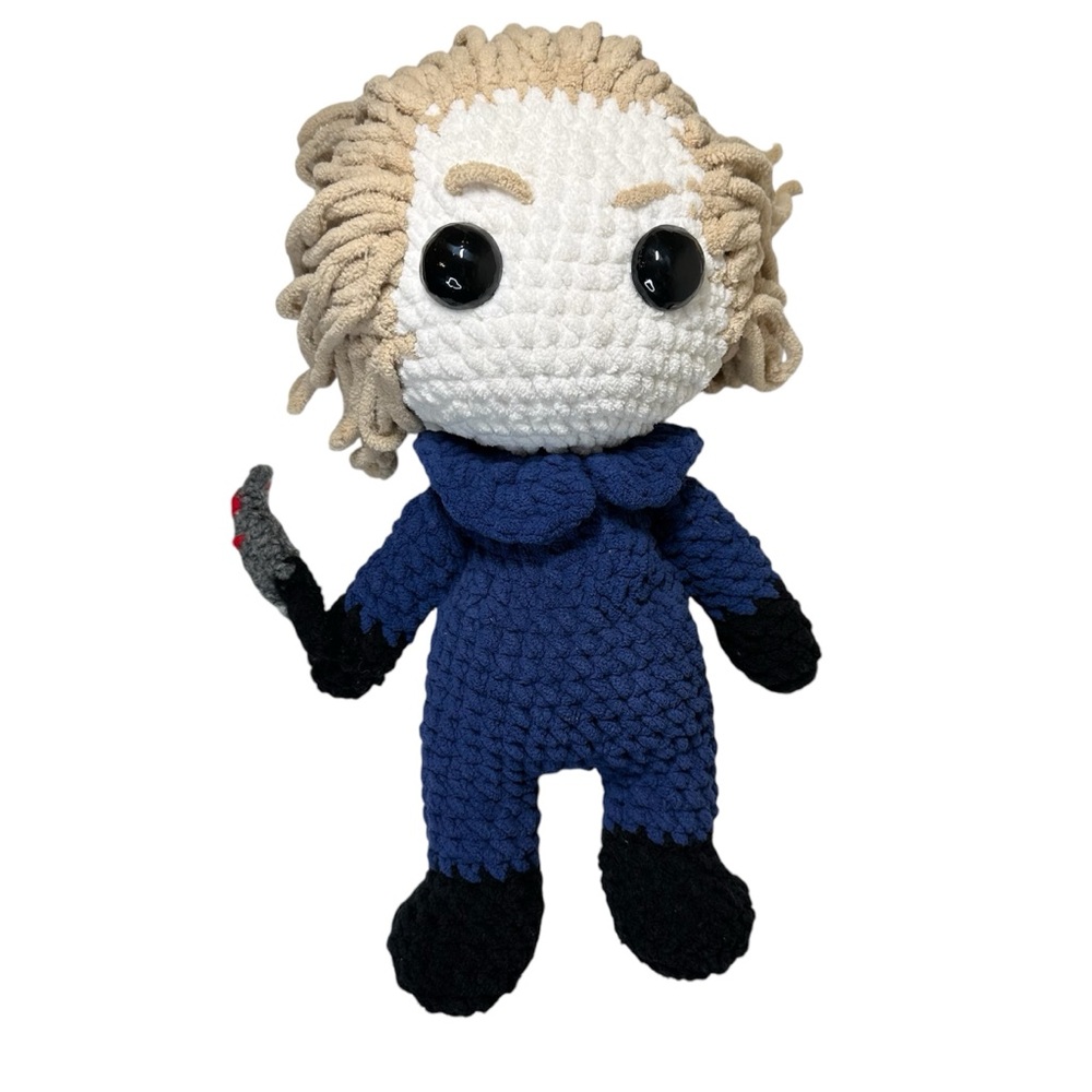 Handcrafted Knitted Michael Myers Halloween Doll - Funko Pop Style- Collectible